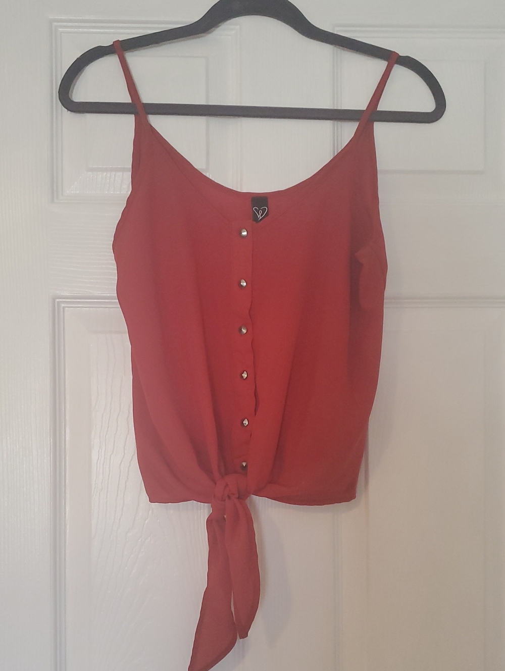 Windsor Red Tie-Front Spaghetti Strap Camisole